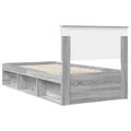 vidaXL Rám postele Sivý Sonoma 75 x 190 cm Kompozitné drevo