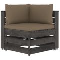 vidaXL 6-dielna sedacia súprava s podložkami, sivá, impregnované drevo