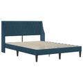 vidaXL Rám postele s čelnou doskou Modrá 140 x 190 cm Zamat