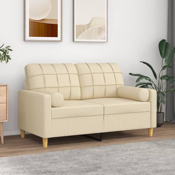 vidaXL Dekoratívne vankúše 2 ks krémové Ø15x50 látka