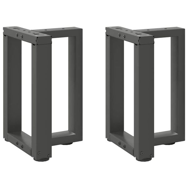vidaXL Nohy konferenčného stolíka v tvare T, 2 ks, antracitové, 38x25x(42-43) cm, oceľ