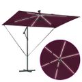 vidaXL Slnečník 294 x 200 x 270 cm Polyester a hliník Bordeaux červená