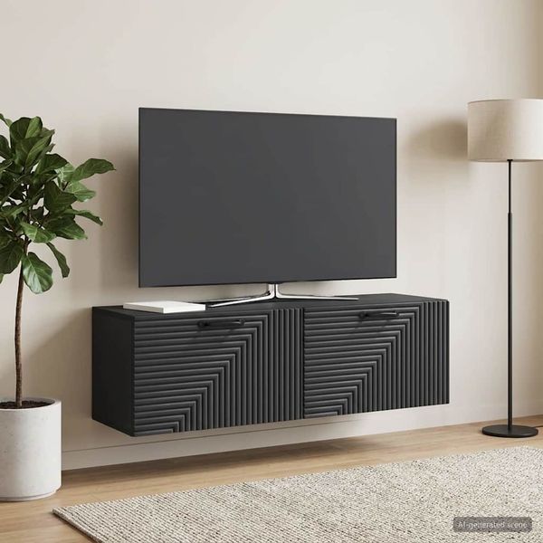 vidaXL Nástenná TV skrinka Čierna 98 x 31 x 30 cm Kompozitné drevo