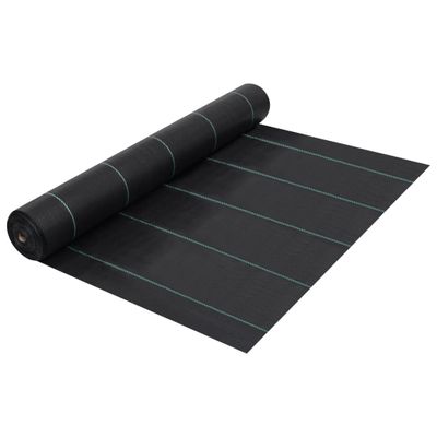 vidaXL Tkanina proti burine PP 2x25 m čierna