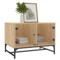 vidaXL Konferenčný stolík sklenené dvierka dub sonoma 68,5x50x50 cm