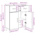 vidaXL Servírovacia skriňa Staré drevo 34 x 69.5 x 89 cm