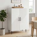 vidaXL Servírovacia skriňa Biela 66 x 34,5 x 89,5 cm Kompozitné drevo