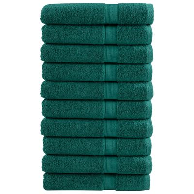 vidaXL Prémiové uteráky do sauny SOLUND 10 ks zelené 80x200cm 600 g/m2