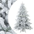 vidaXL Umelý vianočný stromček so snehovou pokrývkou Biela 210 cm