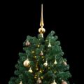 vidaXL Umelý výklopný vianočný stromček 300 LED a sada gúľ 210 cm