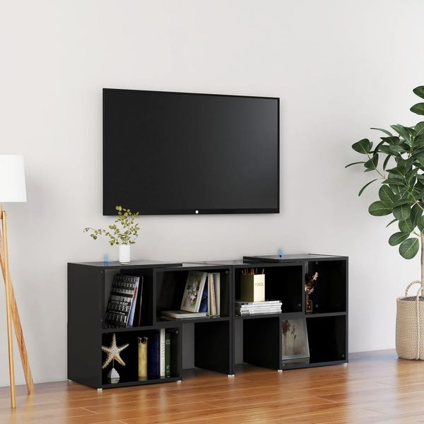 vidaXL TV skrinka, lesklá čierna 104x30x52 cm, kompozitné drevo