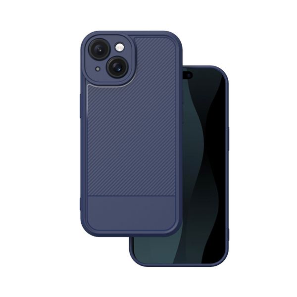 Jednoduché karbónové puzdro pre iPhone 15 6,1" modrá