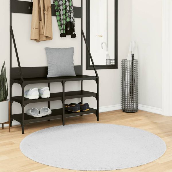 vidaXL Koberec OVIEDO, krátky vlas, sivý Ø 120 cm