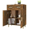 vidaXL Komoda dymový dub 69,5x34x89 cm spracované drevo