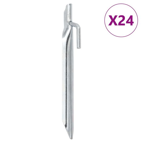 vidaXL Stanové kolíky 24 ks v tvare U 17 cm Ø20 mm pozinkovaná oceľ
