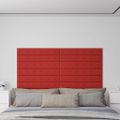 vidaXL Nástenné panely 12 ks vínovočervené 90x15 cm umelá koža 1,62 m²