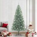 vidaXL Umelý vianočný stromček, snehom obalený, s LED svetlom 240 cm