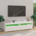 vidaXL TV skrinky 2 ks s LED svetlami lesklé biele 75x35x40 cm