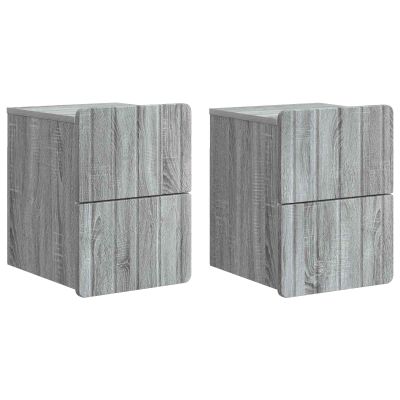 vidaXL Nástenná nočná skrinka 2 pcs Sivá sonoma 33 x 34,5 x 43 cm