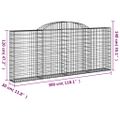 vidaXL Oblúkové gabionové koše 8 ks 300x30x120/140 cm pozink. železo