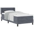 vidaXL Posteľ s pružinovým rámom Tmavo šedá 200 x 90 cm Zamat