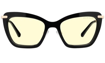 GUNNAR kancelárske/hermé okuliare ANNA ONYX jantárové sklá BLF 65 GUNNAR focus Okuliare, kancelárske, herné, čierno-zlaté obrúčky, jantárové sklá