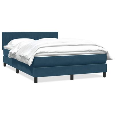 vidaXL Box Spring Posteľ s matracom Tmavomodrá 140x220 cm Zamat