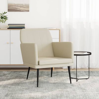 vidaXL Kreslo krémové 61x78x80 cm umelá koža