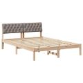 vidaXL Rám postele Hnedá a taupe 140 x 190 cm Borovicový masív
