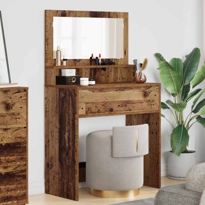 vidaXL Toaletné stolíky do spálne Staré drevo 80 x 39,6 x 135 cm
