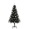 vidaXL Vianočný stromček Čierna 150 cm PVC