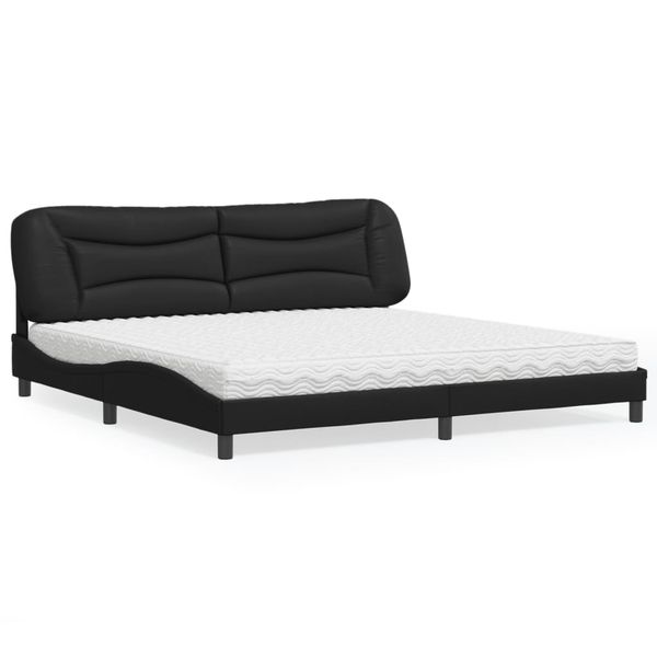 vidaXL Posteľ s matracom Hvar čierna 200x200 cm umelá koža