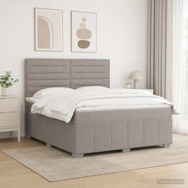 vidaXL Posteľ boxspring s matracom Sivohnedá 140 x 190 cm Látka