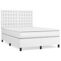 vidaXL Boxspring posteľ s matracom biely 140x190 cm umelá koža