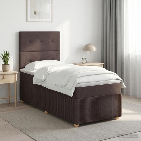 vidaXL Posteľ boxspring s matracom Tmavohnedá 80 x 200 cm Látka