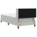 vidaXL Posteľ s pružinovým rámom Svetlosivá 200 x 90 cm Zamat