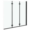 vidaXL Skladací sprchový kút 3 panely 130x138 cm ESG čierny