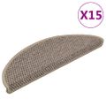 vidaXL Samolepiace nášľapy na schody vzhľad sisalu 15 ks 56x17x3 cm