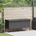 vidaXL Záhradný úložný box s kolieskami čierny 160x55x75 cm polyratan