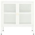 vidaXL Komoda biela 70x35x70 cm oceľ a sklo