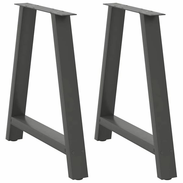 vidaXL Nohy k jedálenskému stolu v tvare A, 2 ks, antracitové, 70 x (72-73) cm, oceľ
