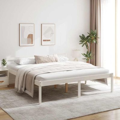 vidaXL Posteľ pre seniorov, biela 180x200 cm, Super King, borovica
