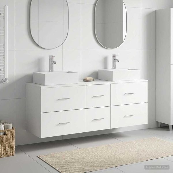 vidaXL Set kabinetov do kúpeľne 3 ks Biela 49,5 x 41 x 62,5 cm