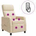 vidaXL Masážne relaxačné kreslo Krémová Látka