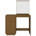 vidaXL Toaletný stolík hnedý 95x50x134 cm masívne borovicové drevo