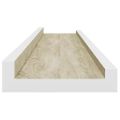 vidaXL Nástenné police 4 ks, biele a dub sonoma 80x9x3 cm
