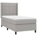 vidaXL Posteľ boxsping s matracom a LED bledosivá 80x200 cm látka