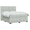 vidaXL Posteľ boxspring s matracom Svetlosivá 140 x 190 cm Zamat