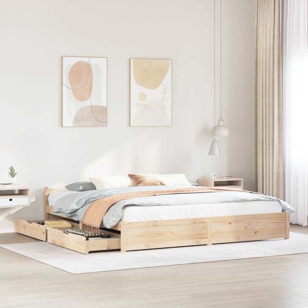 vidaXL Posteľ bez matraca 200x200 cm masívna borovica