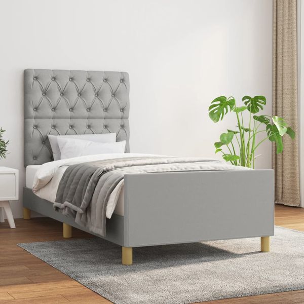 vidaXL Posteľ bez matraca bledosivý 80x200 cm látka